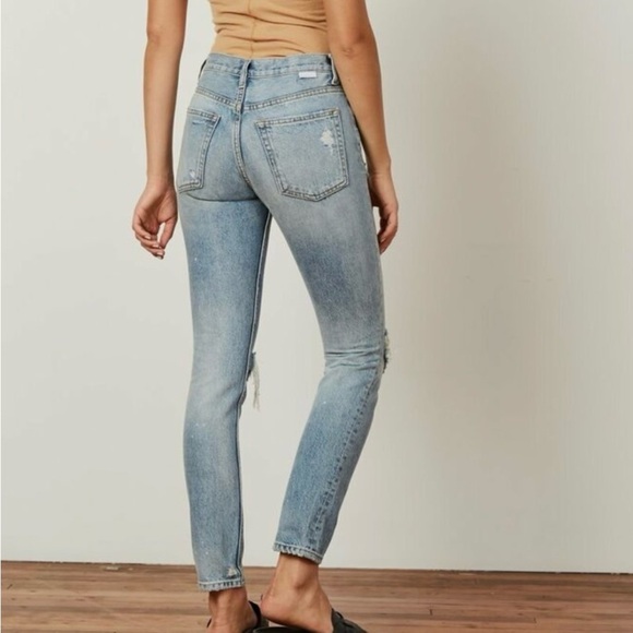 Boyish High Waisted Rigid Skinny Jeans with Distressed Details Size 27 - Picture 8 of 8